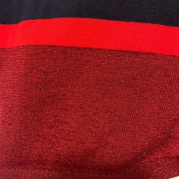 Tommy Hilfiger XL Women’s V-Neck Sweater in Red, White, and Navy - Picture 3 of 5
